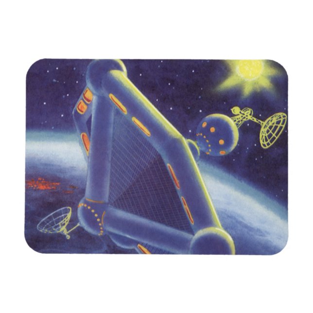 Magnet Flexible Station spatiale orbitante de science-fiction vint (Horizontal)