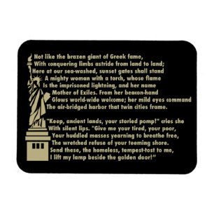 Magnet Flexible Statue de la liberté - poème patriotique de