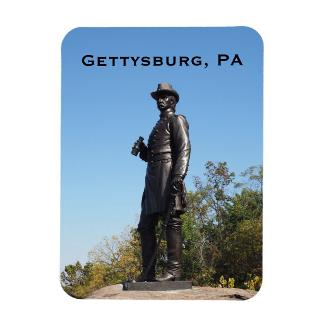 Magnet Flexible Statue du général Warren à Gettysburg PA (Vertical)