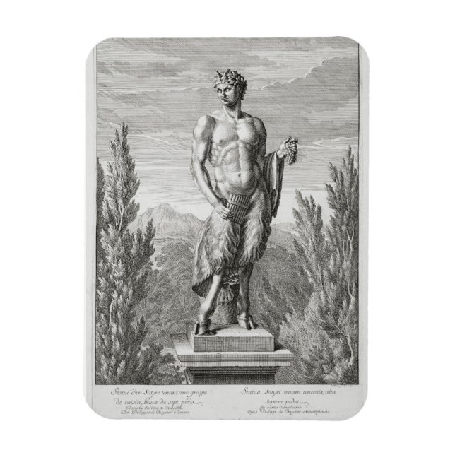Magnet Flexible Statue d'un Satyr tenant un bouquet de raisins, Ve (Vertical)