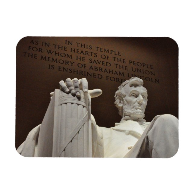 Magnet Flexible Statue Lincoln, Inscription, Mémorial Lincoln (Horizontal)