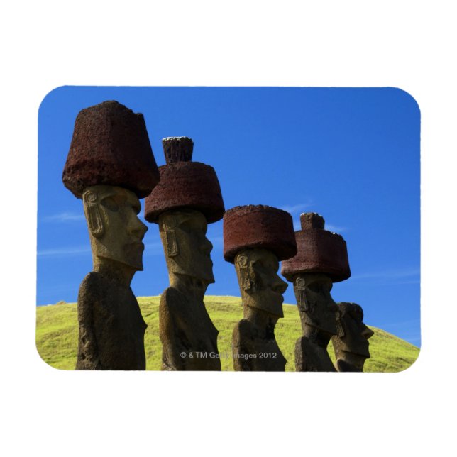 Magnet Flexible Statues culturelles, Île de Pâques, Polynésie (Horizontal)