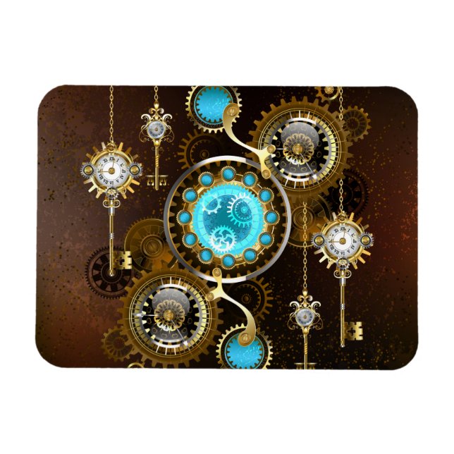 Magnet Flexible Steampunk Rusty Background (Horizontal)