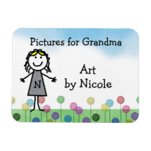 Stick Girl's personnalisée Fridge Art Flexi Mag