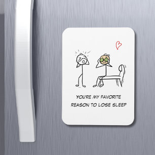 Magnet Flexible Stickman Humour Citation Facial drôle Valentines J