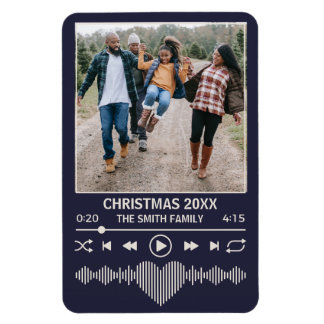Magnet Flexible Streaming Music Blue Player Photo Noël