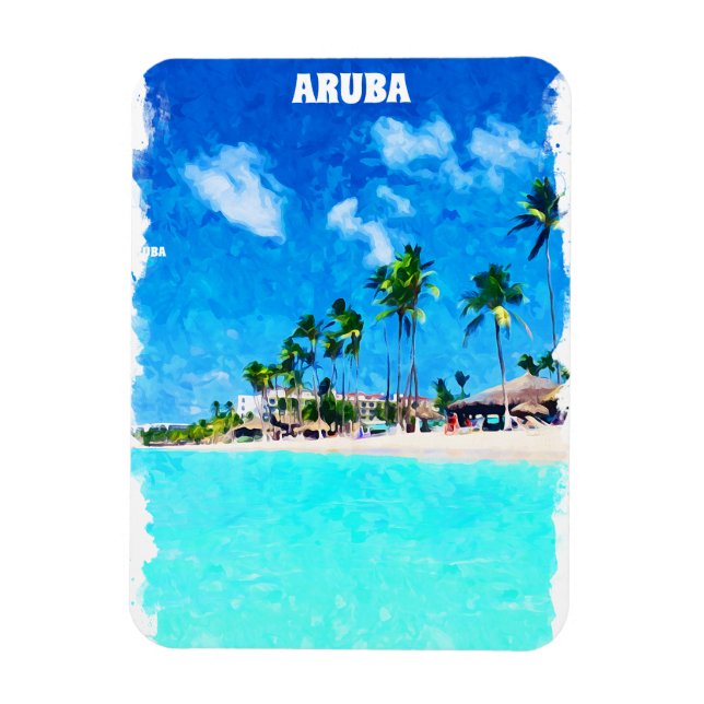 Magnet Flexible Style Aruba Caribbean Beach Paradise (Vertical)
