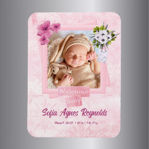 Magnet Flexible Style rose Shabby Baby