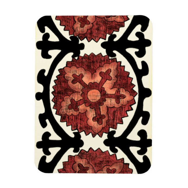 Magnet Flexible Style Suzani Motif Floral Décoratif (Vertical)