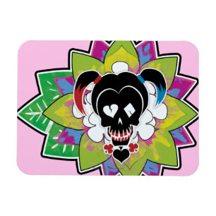 Magnet Flexible Suicide Squad   Harley Quinn Skull Tattoo Art
