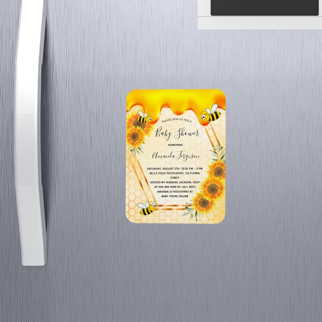 Magnet Flexible Sunflowers mère à être baby shower invitation (Créateur téléchargé)