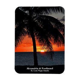 Magnet Flexible Sunset Palm Trees Ocean Beach Personnaliser