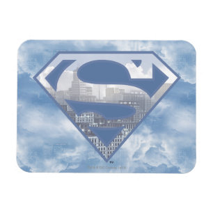 Magnet Flexible Superman S-Shield   Logo de la ville bleu clair