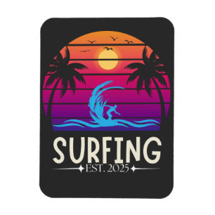 Magnet Flexible Surf Est. surf Retro Vintage Vacay Mode 2025