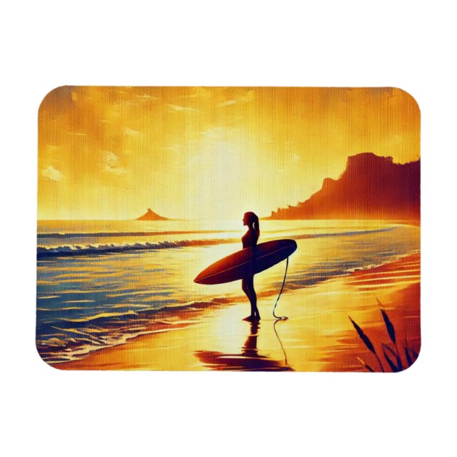 Magnet Flexible Surfeuse au coucher du soleil (Horizontal)