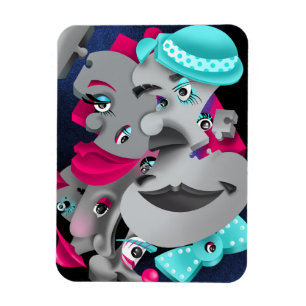 Magnet Flexible Surreal Puzzle fait face à l'aimant du réfrigérate