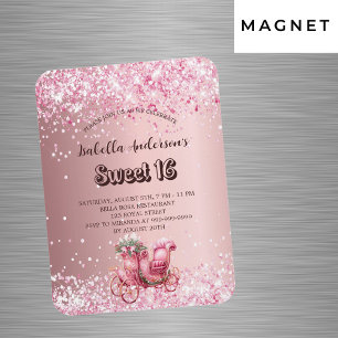 Magnet Flexible Sweet 16 carrosserie rose invitation luxe