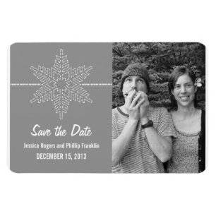 Magnet Flexible Sweet Snowflake Enregistrer l'aimant de date, gris