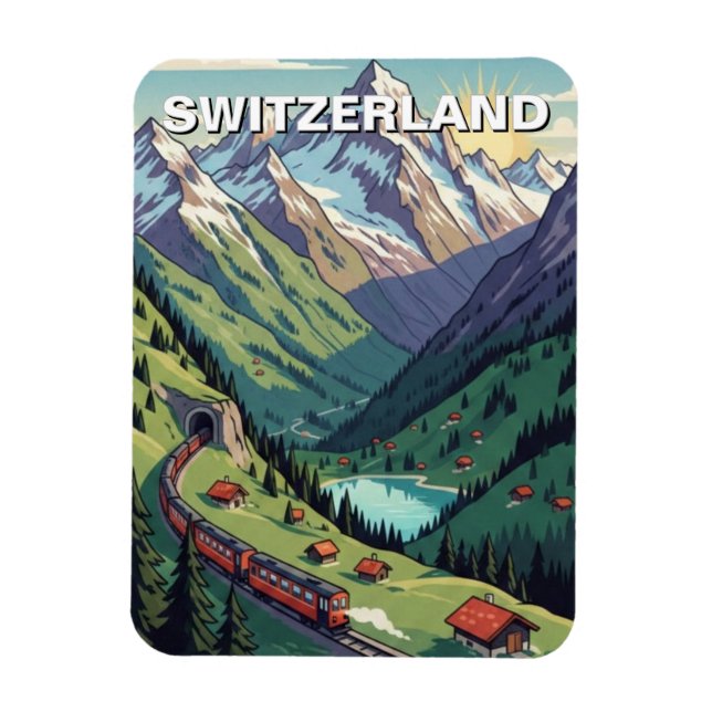 Magnet Flexible Swiss Alps Switzerland Travel (Vertical)