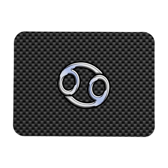 Magnet Flexible Symbole cancéreux Zodiac noir fibre de carbone Imp (Horizontal)