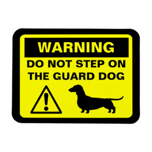 Magnet Flexible Symbole d'avertissement du chien de garde Dachshun