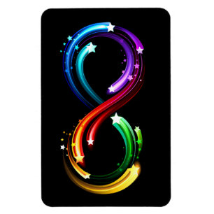 Magnet Flexible Symbole de l'infini des comètes arc-en-ciel