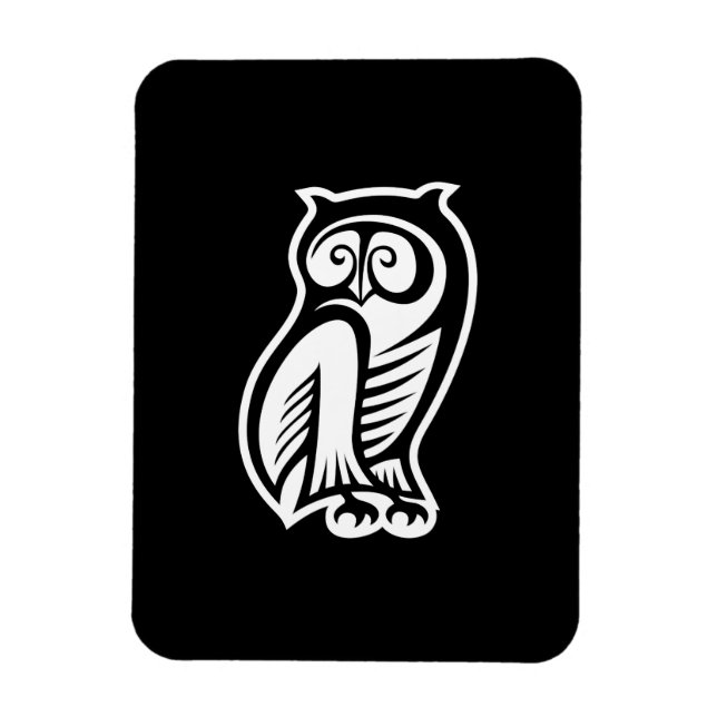 Magnet Flexible Symbole hibou blanc (Vertical)