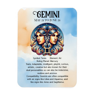 Magnet Flexible SYMBOLE Horoscope Gemini | Anniversaire