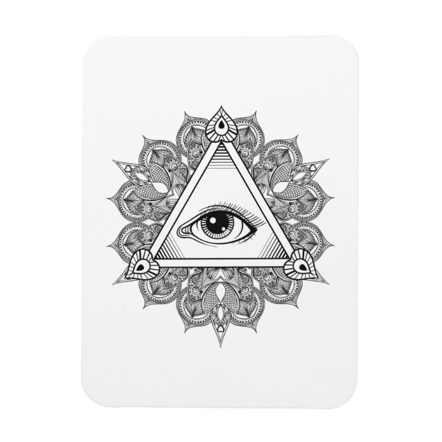 Magnet Flexible Symbole pyramide des yeux Doodle (Vertical)