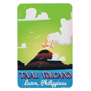 Magnet Flexible Taal Volcano Volcan Philipp affiche de voyage vint