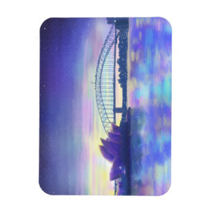 Magnet Flexible Tableau d'art de la ville de Sydney Harbour Purple
