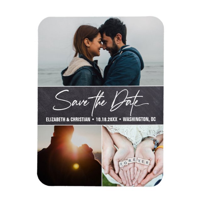 Magnet Flexible Tableau noir Script Photo collage Enregistrer la d (Vertical)