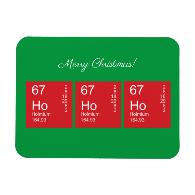 Magnet Flexible Tableau périodique rouge et vert Ho Ho Ho (Horizontal)