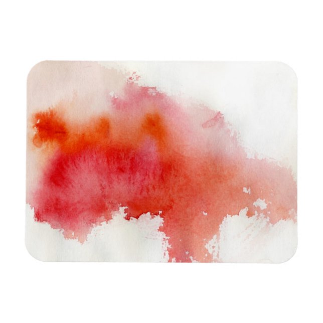 Magnet Flexible Tache rouge, aquarelle abstraite peinte à la main (Horizontal)