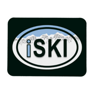 Magnet Flexible Tag magnétique de ski "iSKI" Oval Mountain