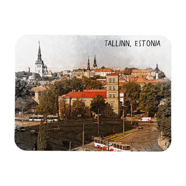 Magnet Flexible Tallinn Estonie City Panorama (Horizontal)