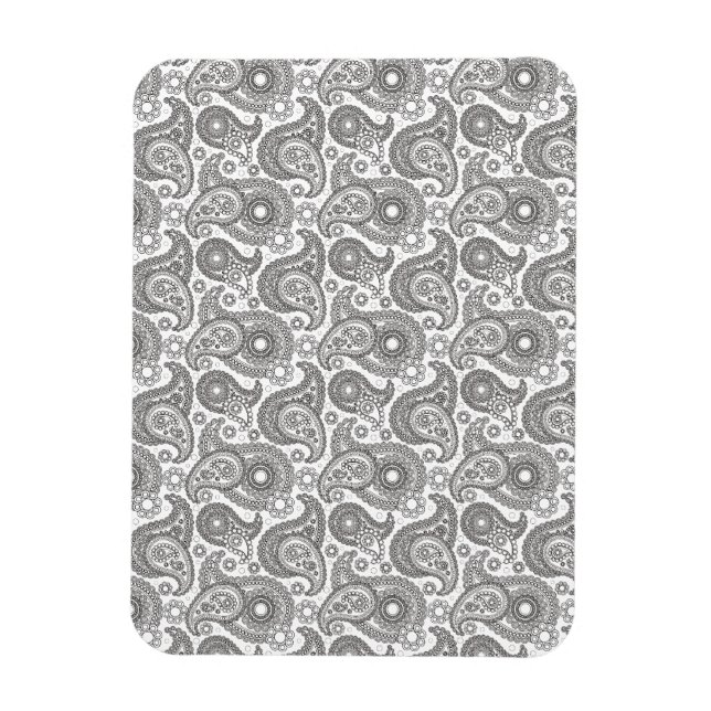 Magnet Flexible Tangerine Black Paisley (Vertical)