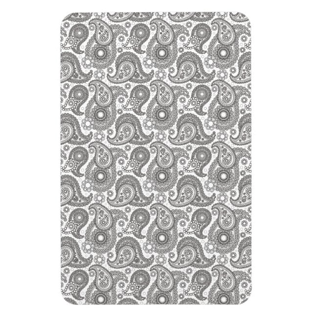 Magnet Flexible Tangerine Black Paisley (Vertical)