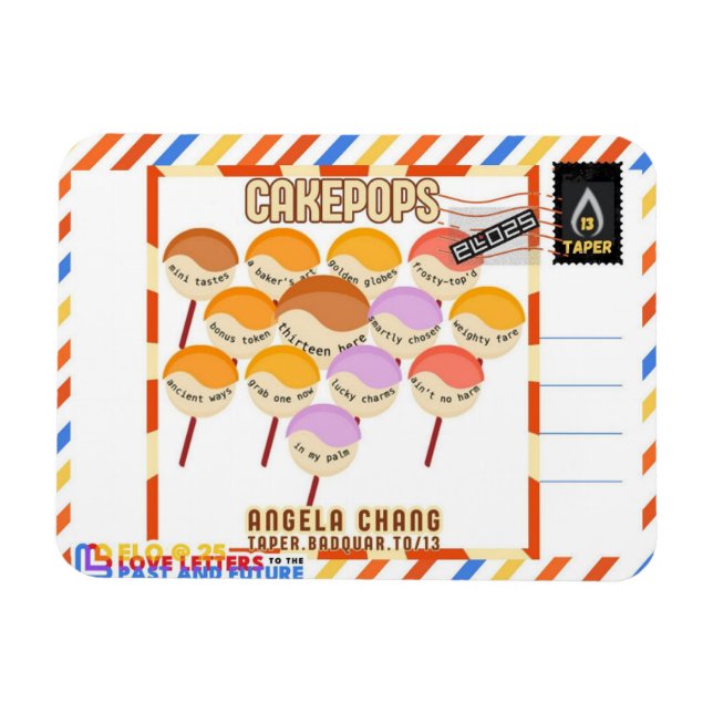 Magnet Flexible Taper:CakePops Hello From ELO2025 (Horizontal)