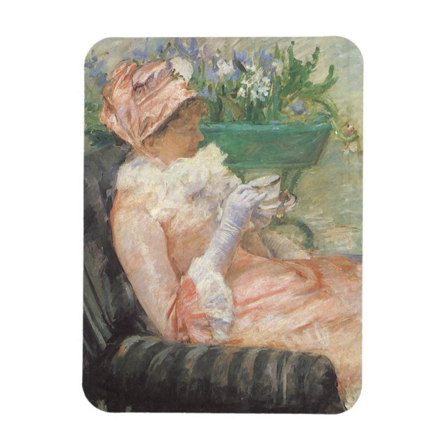 Magnet Flexible Tasse de thé de Mary Cassatt, impressionnisme Vint (Vertical)