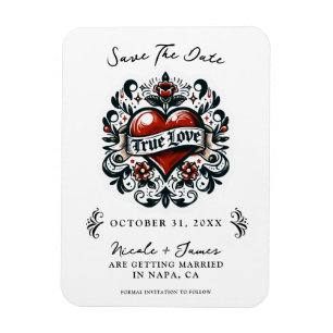 Magnet Flexible Tatouage de cœur d'amour véritable Mariage Sauvega