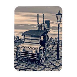 Magnet Flexible Taxi Cab Art Citadin Rétro Steampunk