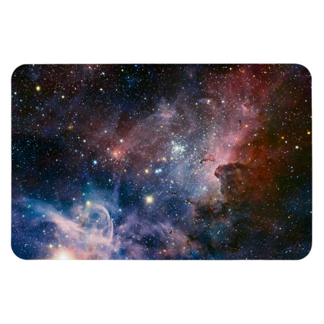 Magnet Flexible Télescope Nebula Hubble Carina Rouge et Bleu (Horizontal)