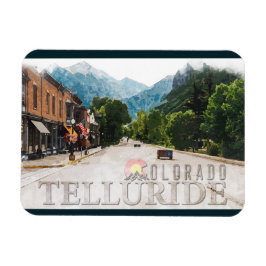 Magnet Flexible Telluride Colorado Ski Mountains Aquarelle