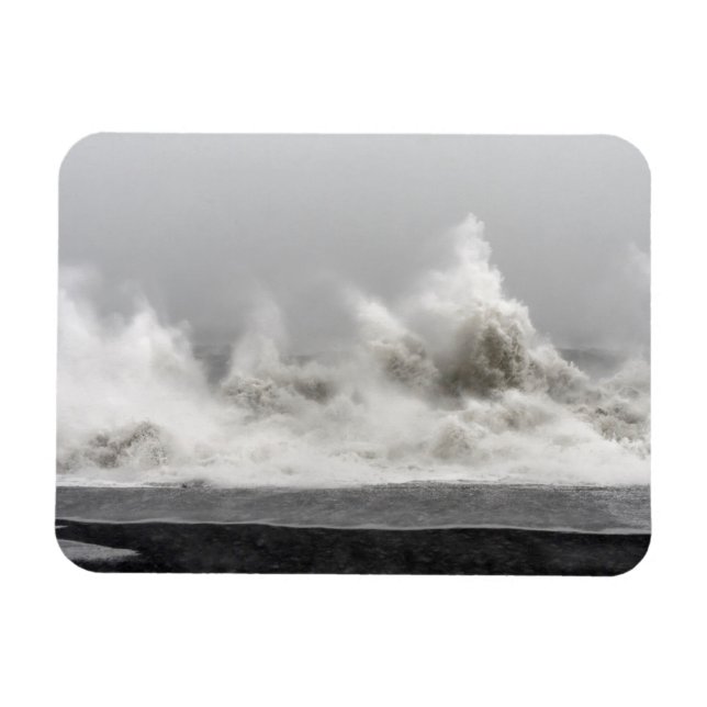 Magnet Flexible Tempête océanique rude en hiver (Horizontal)