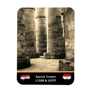 Magnet Flexible Temple de Karnak & Hieroglyphes Pillars / Égypte 