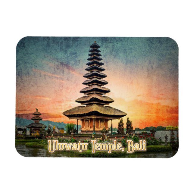 Magnet Flexible Temple Uluwatu, Bali stylisé (Horizontal)