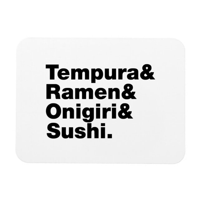 Magnet Flexible Tempura & Ramen & Onigiri & Sushi. (Horizontal)