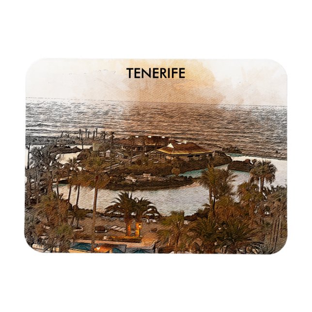 Magnet Flexible Tenerife Canarias Espagne voyage millésime (Horizontal)
