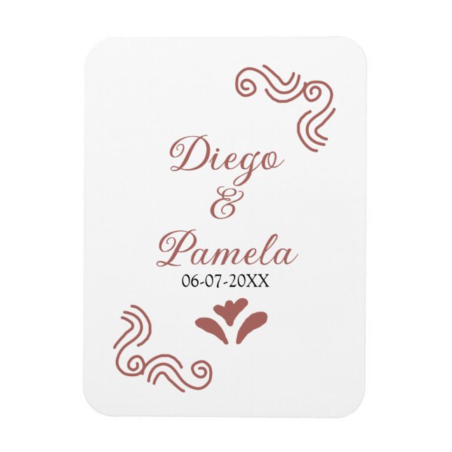 Magnet Flexible Terracotta noir rustique espagnol mariage couple f (Vertical)